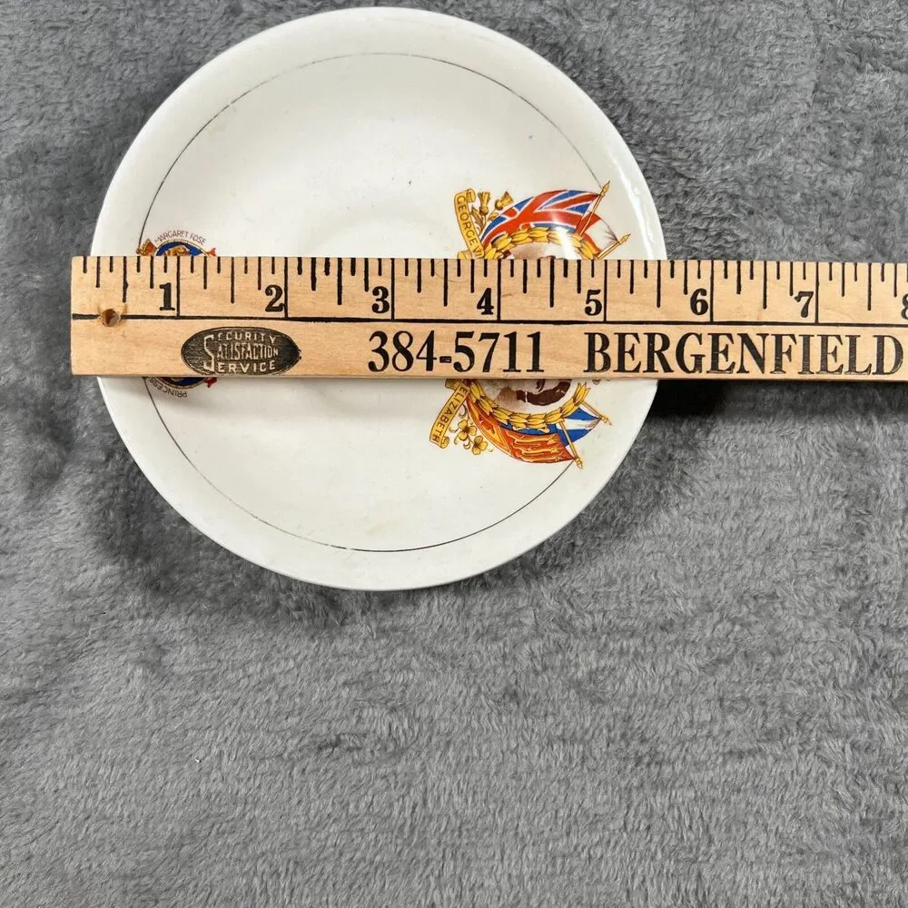 Vtg 1937 Coronation memorablia  saucer George VI and Queen Elizabeth